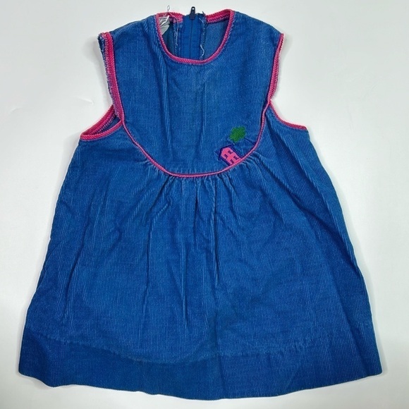 Hartstrings Other - Vintage Hartstrings Blue Corduroy Jumper Dress Size 2T